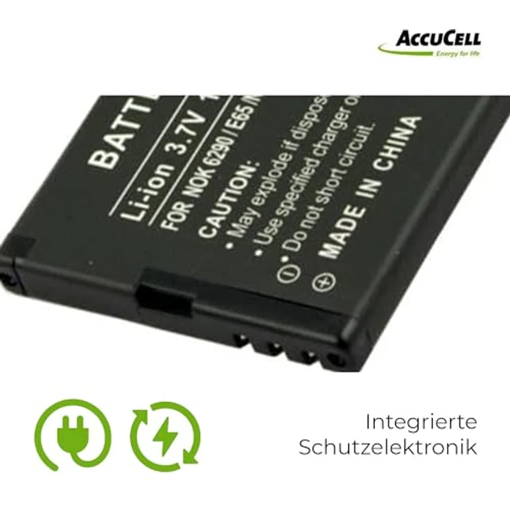 AccuCell Akku für Nokia N95 8GB, Lithium-Ionen mit Überlade- und Überhitzungsschutz, 1000-1200mAh – Bild 3