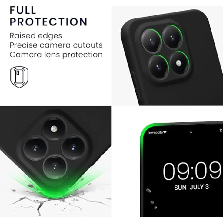 kwmobile Handyhülle kompatibel mit Xiaomi 15T, Silikon Case in Schwarz matt, flexibel und rutschfest – Bild 3