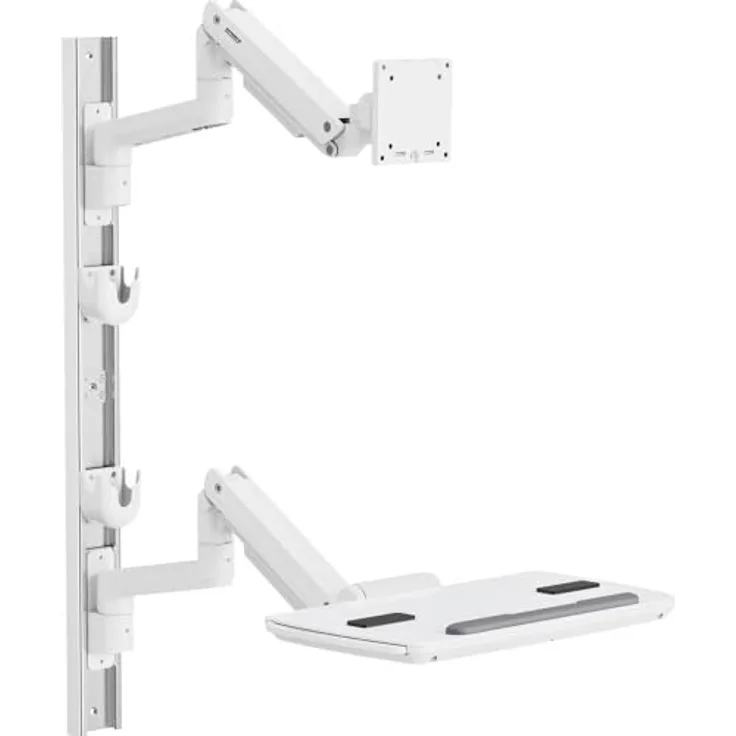 SpeaKa Professional Monitor-Wandhalterung SP-MM-961, Höhenverstellbar, schwenkbar und neigbar, Weiß, für Displays von 43,2 cm (17) - 124,5 cm (49), max. Tragkraft 20 kg
