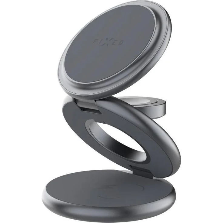 Fixed MagPowerstation Round, 3in1 faltbare Wireless Charger, 25 W, grau