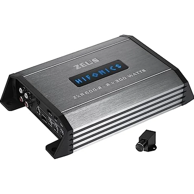 Hifonics ZXR600/2, 2/1 Kanal Class-D Verstärker mit 2x 175/300 Watt RMS, inkl. Bass-Remote, kompakte Abmessungen 23 x 15 x 5 cm – Bild 2