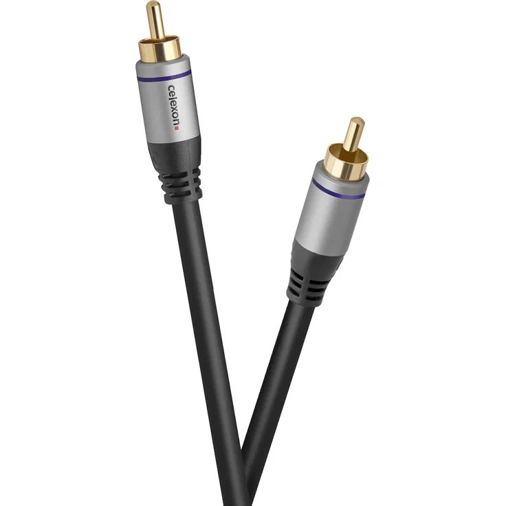 celexon Cinch Digital Audiokabel 1,5m - Professional Line, hochreine Kupferleiter, 3-fach geschirmt, schwarz, vergoldete Kontakte