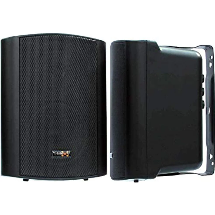 E-Lektron EWL5A Stereo Aktiv Lautsprecher Paar inkl. Wandhalter - 5" 2X 60W Schwarz – Bild 3