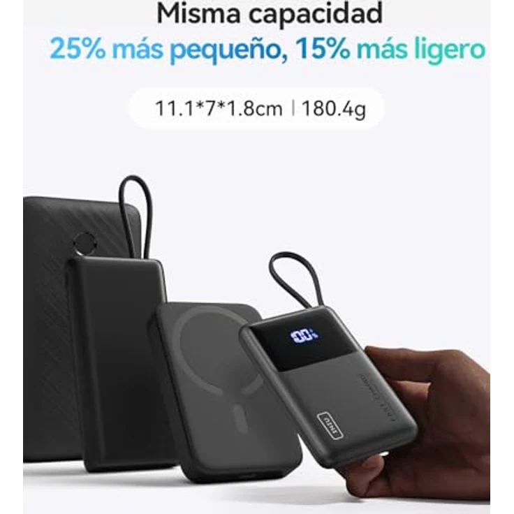 INIU 45W Power Bank 10.000mAh, Schlankes portables Ladegerät mit integriertem USB-C Kabel, Schnellladung für iPhone 16, Samsung S24, Xiaomi und MacBook – Bild 4