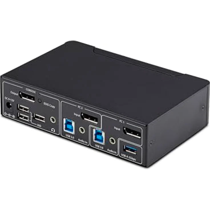 StarTech.com 2-Port DisplayPort KVM Switch, 4K 60Hz mit USB 3.0 Hub, EDID Management und HDCP 1.4 Unterstützung – Bild 2