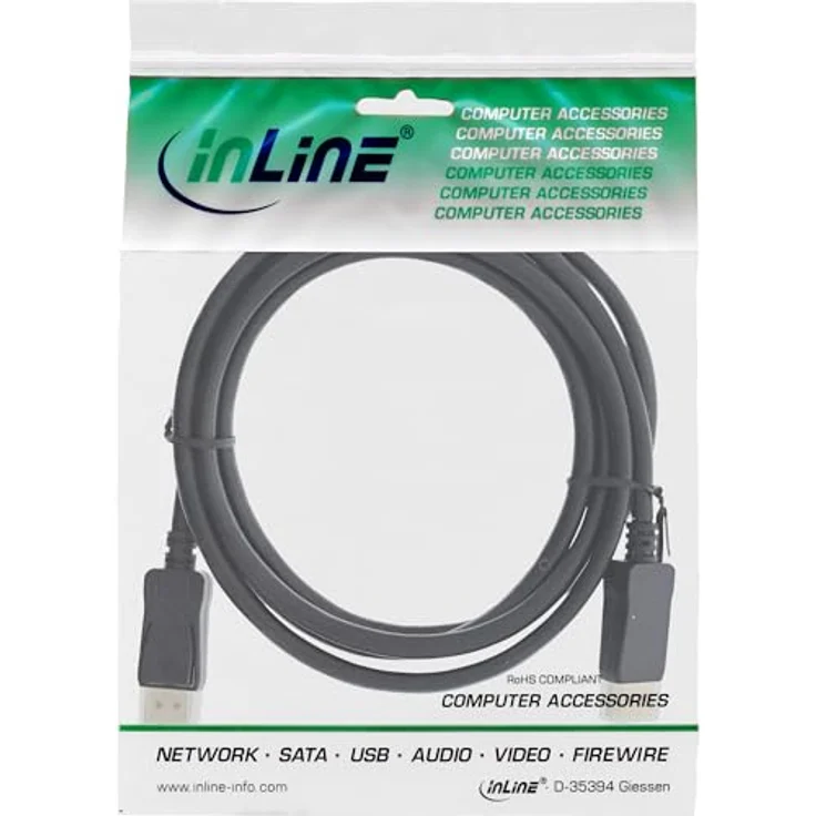 InLine DisplayPort 1.4 Kabel, 1,5m, 8K@60Hz, 4K@120Hz, vergoldete Kontakte, HDR, schwarz, 15311 – Bild 4