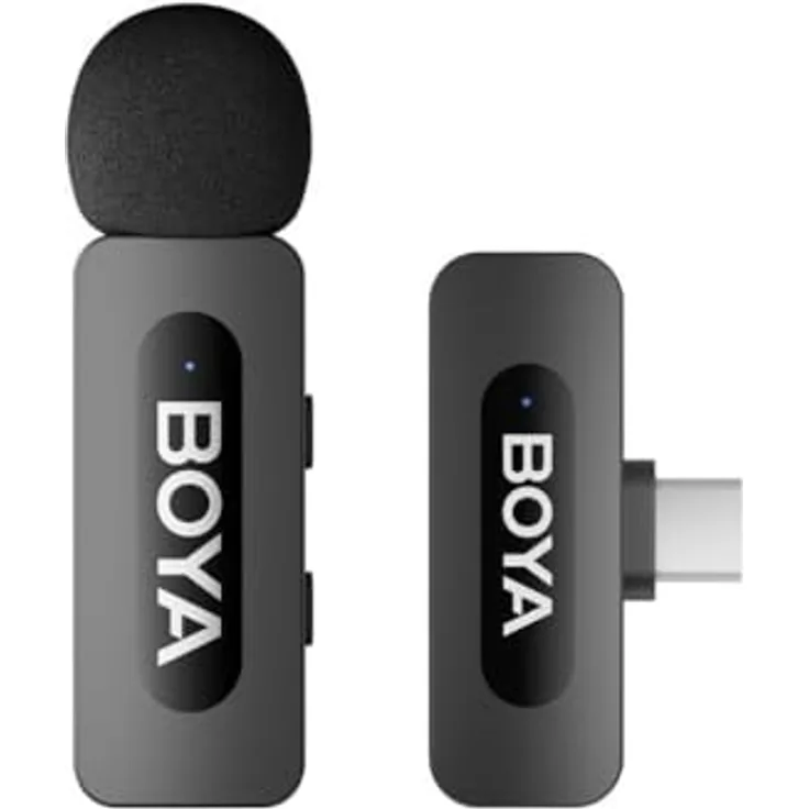 Boya BY-V10 (V2.0), tragbares Dual-Channel-Wireless-Mikrofon mit intelligenter Geräuschunterdrückung