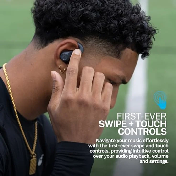 JLab JBuds Air Sport ANC 4, Noise Cancelling In Ear Sportkopfhörer mit Bluetooth, 60+ Std. Akkulaufzeit, IP66 schweißresistent, Schwarz – Bild 2