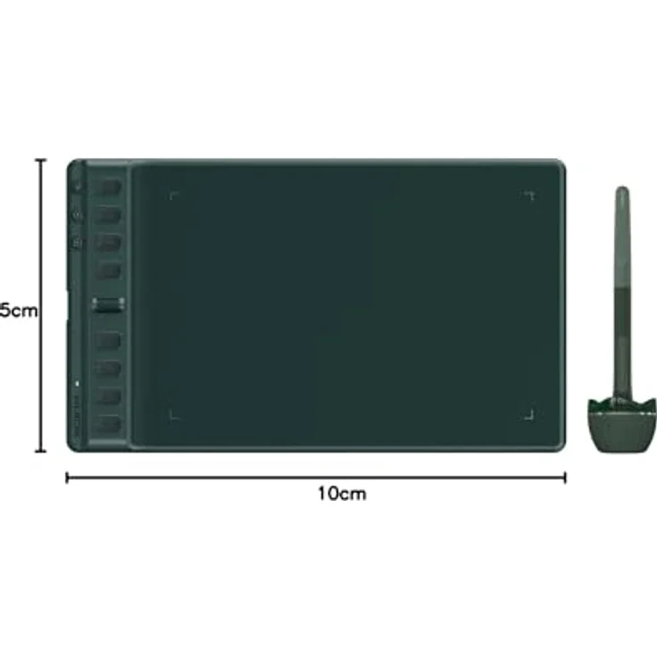 HUION Grafiktablett Inspiroy 2 M, 5080 LPI, Grüner Silikongriff, Batterielos, USB-C – Bild 9