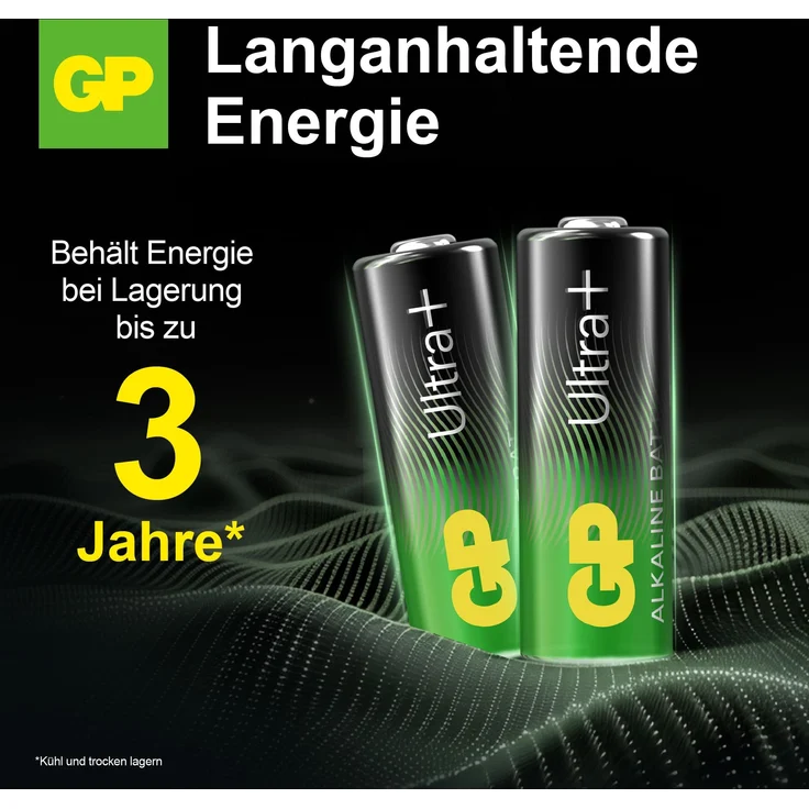 GP Batteries 23A Ultra+ Alkaline Hochspannungsbatterie, 12V, zylindrisch, doppelter Auslaufschutz, quecksilberfrei