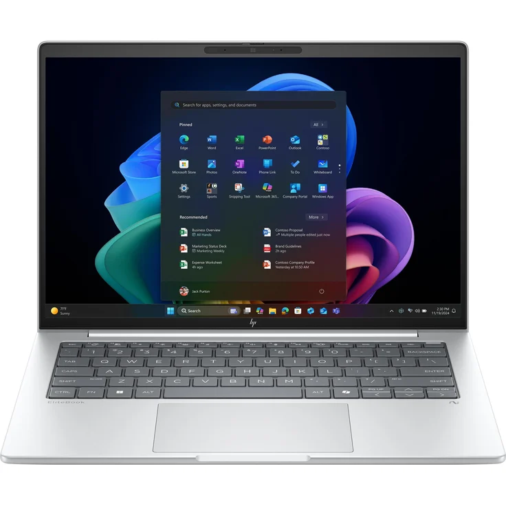 HP EliteBook 8 G1a, 14 Zoll Notebook mit AMD Ryzen AI 7 350, 64 GB RAM, 1 TB SSD, WUXGA, Silber – Bild 1
