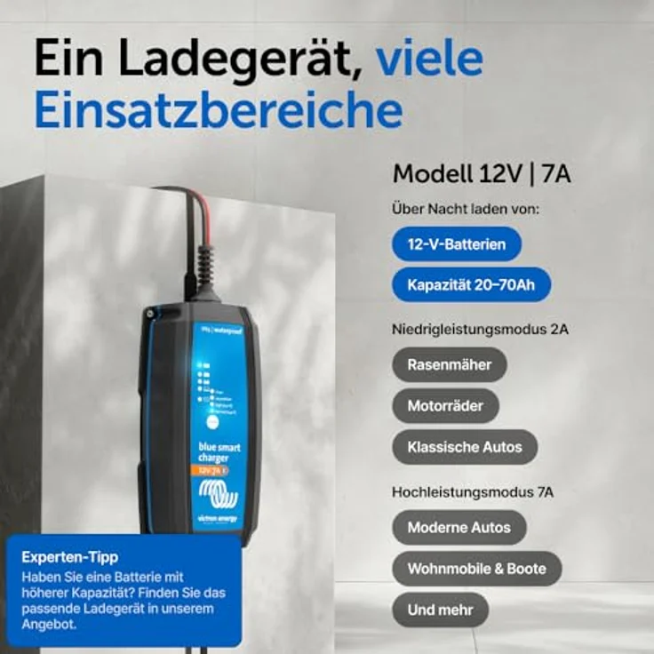 Victron Energy Blue Smart IP65 Bleiakku-Ladegerät, 7A mit Bluetooth Smart und adaptivem Batterie-Management, wasserdicht – Bild 6