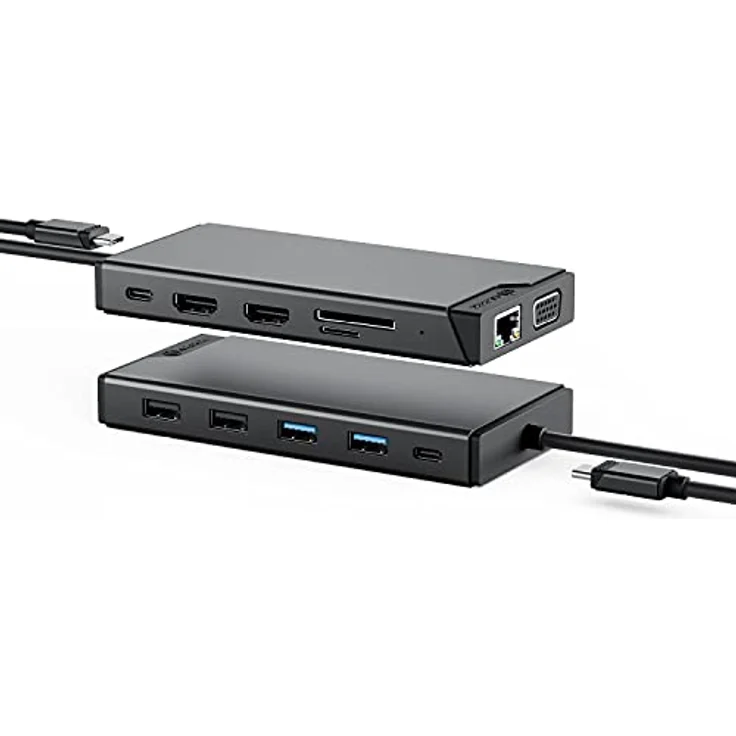 ALOGIC MV2 Laptop-Dockingstation, USB 3.2 Gen 1 (3.1 Gen 1) Type-C, 12 Ports, Gigabit Ethernet, Dual Full HD Display – Bild 1