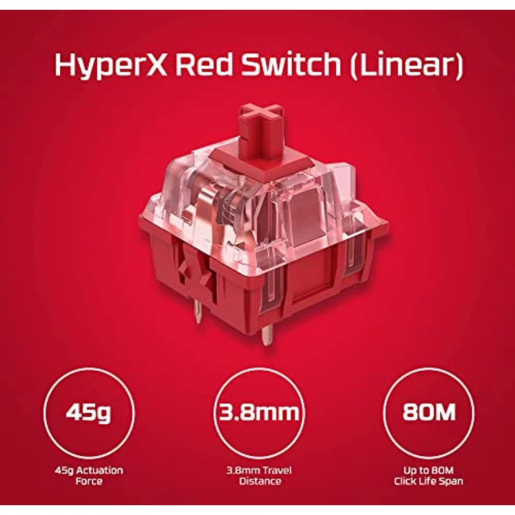 HyperX Alloy Origins PBT – Mechanische Gaming Tastatur, PBT Keycaps, Tastenkappen, RGB, HyperX Mechanische Switches, Schalter, kompakt, tragbar, robustes Aluminiumgehäuse, verstellbare Füße – Bild 4