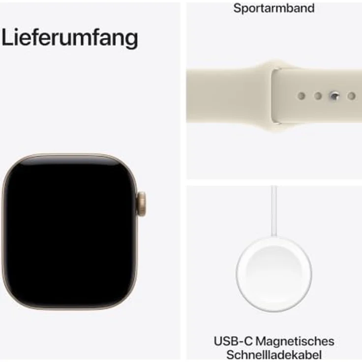 Apple Watch Series 12, 42mm Smartwatch mit lichtgold Aluminiumgehäuse, Sand Sport Band und Gesundheits-Tracker – Bild 7