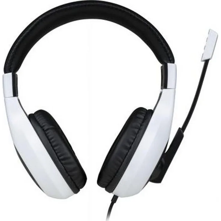 Bigben Connected PC-Headset, Kabelgebunden mit 3,5mm Klinkenstecker und schwenkbarem Mikrofon, Weiß / Schwarz