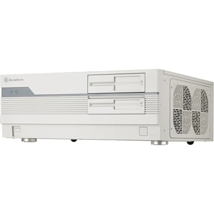 Silverstone FLP01 PC-Gehäuse, HTPC, SSI-CEB/ATX mit verstecktem I/O, 1x USB-C, 2x USB-A, 3,5-mm-Klinkenbuchse - weiß – Bild 1