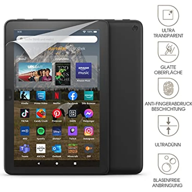 Der neue blendfreie Displayschutz von NuPro (Doppelpack), für das Fire HD 8-Tablet und das Fire HD 8 Plus-Tablet (2022) – Bild 3