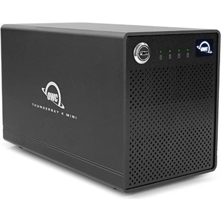 OWC 8TB ThunderBay 4 mini 4-bay Thunderbolt 3 HDD For Mac and Windows PC - Feat SoftRAID XT (8 TB), Externe Festplatte, Schwarz