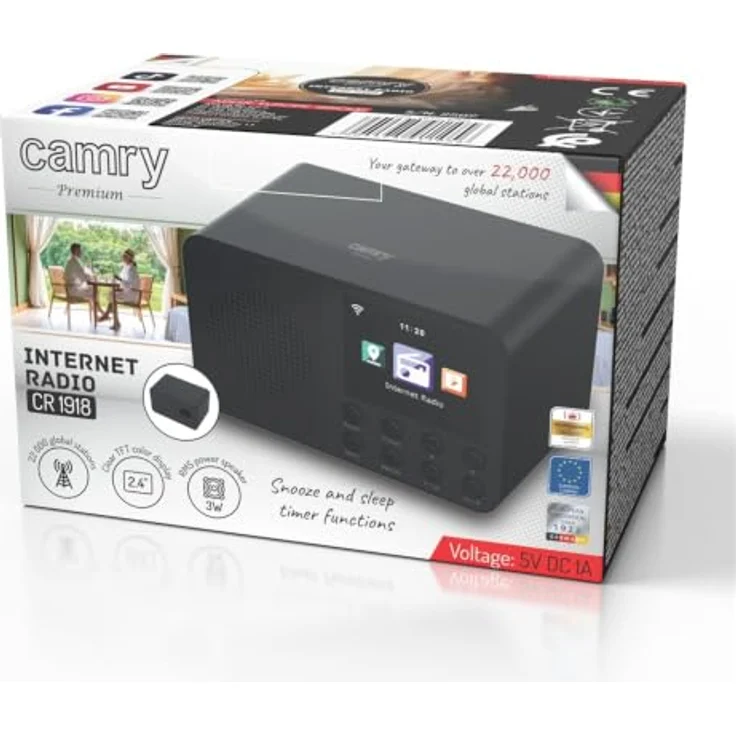 Camry CR 1918, Tragbares Internet-Radio mit Bluetooth und WLAN, transparent, EU Plug 220V – Bild 6