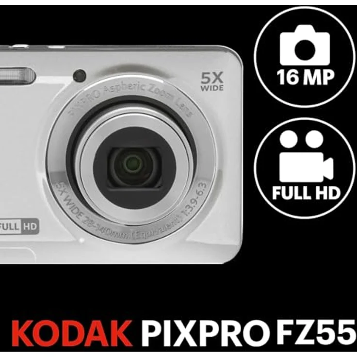 KODAK FZ55, Kompaktkamera mit 16 MP, 5x optischem Zoom, Full HD Video, Silber – Bild 5