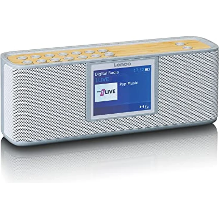 Lenco PDR-046GY tragbares DAB+ Radio - DAB+ Radio mit Bluetooth® - PPL FM - 5 Speichertasten - Radiowecker - integrierter Akku - grau – Bild 3