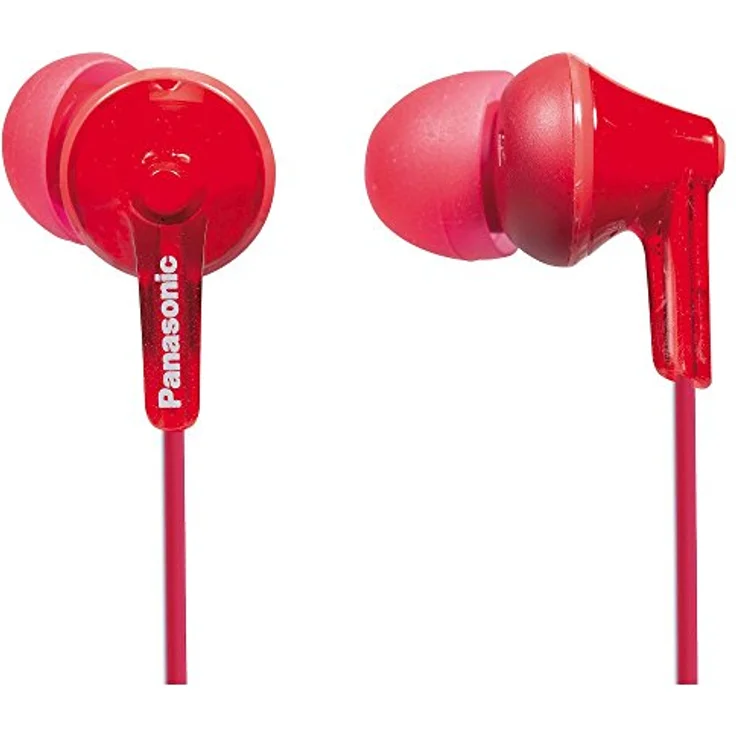 Panasonic RP-HJE125E-R In-Ohr-Kopfhörer (Drei Paar Pass-Stücke, 10-24.000 Hz, 1,1 m Kabel) rot – Bild 2