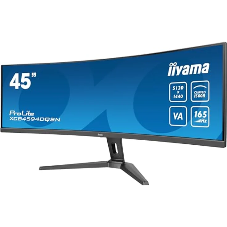iiyama Prolite XCB4594DQSN-B1 Curved 113cm 45" VA LED-Monitor DQHD 165Hz HDMI DP USB3.2 USB-C Dock 90W RJ45 KVM-Switch HDR400 Höhenverstellung FreeSync schwarz - Preisvergleich – Bild 3