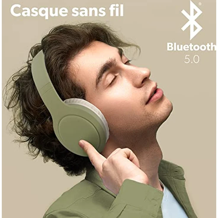 T'nB Kabellose Kopfhörer, faltbar, mit passiver Rauschunterdrückung und Bluetooth, bis zu 30 Stunden Akkulaufzeit – Grün – Bild 2