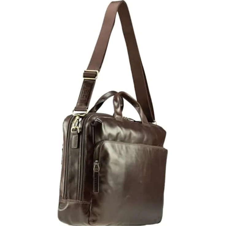 Jost Skagen Business Bag, Laptop-Tasche mit gepolsterten Fächern, Rotbraun, 41 x 31 x 11 cm