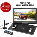 Reflexion DVD1424 Portabler DVD-Player (DVB-T2 HD Tuner, integrierter Akku, 12V Auto Adapter, Game-Disk)