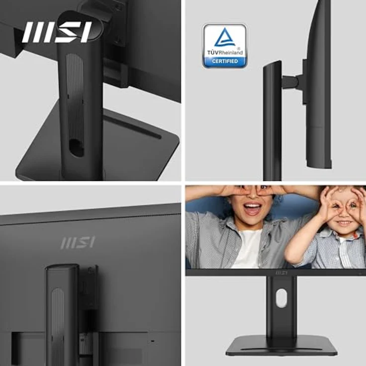 MSI PRO MP273QPDE E2 27 Zoll WQHD Büromonitor - 2560 x 1440 IPS Panel, 100Hz, augenfreundlich, eingebaute Lautsprecher, ergonomisch Einstellbarer Standfuß - HDMI 2.0b (WQHD@100Hz), DP 1.2a, schwarz – Bild 3