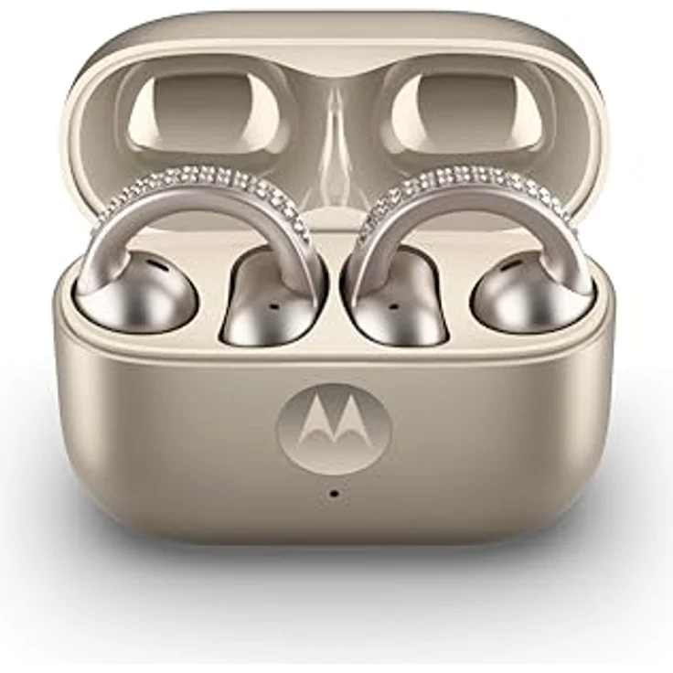 Motorola Moto Buds Loop - Kabellose Kopfhörer mit ANC, 8 Stunden Akkulaufzeit, in Bronze mit Swarovski-Kristallen – Bild 1