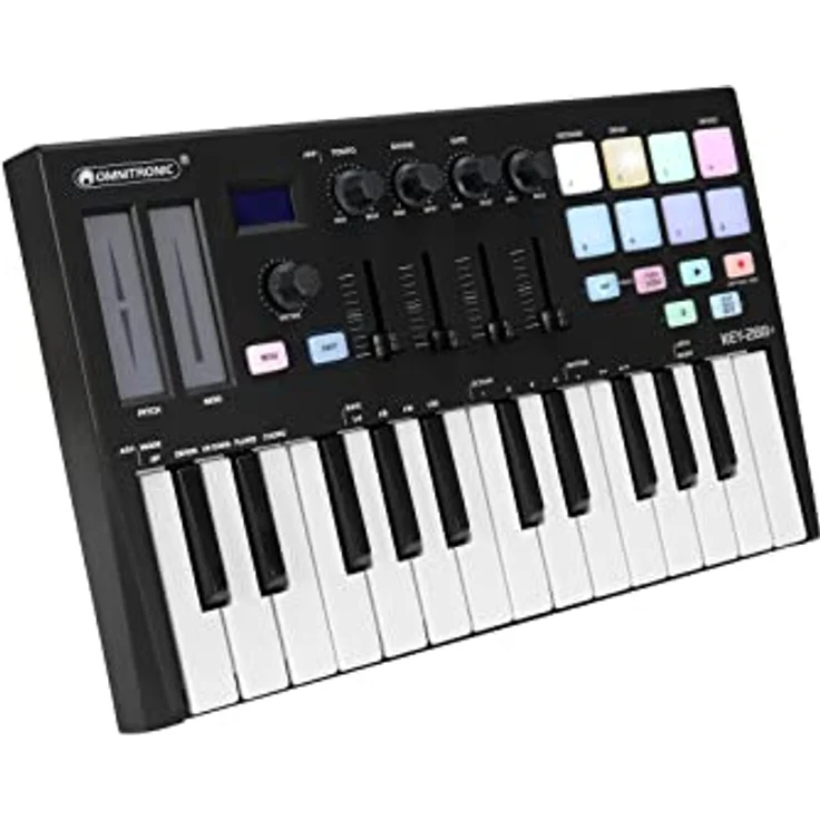 OMNITRONIC KEY-288+ MIDI-Controller | USB-MIDI-Controller mit OLED-Display, 25 Tasten, 8 Pads, je 4 Regler und Fader, für Musiker, Produzenten und DJs – Bild 5