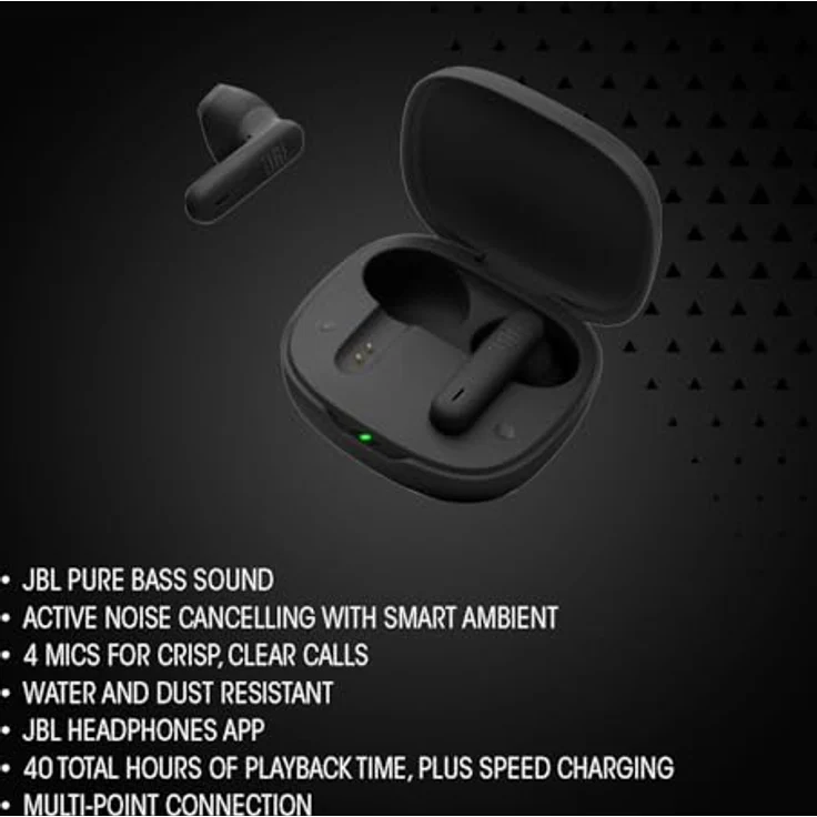 JBL Wave Flex 2 wireless In-Ear-Kopfhörer (A2DP Bluetooth) mit JBL Pure Bass Sound, Smart-Ambient-Technologie und 40 Stunden Wiedergabedauer, schwarz – Bild 5
