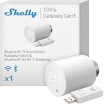 Shelly Blu TRV & Shelly Blu Gateway Gen3 - Thermostatisches Heizkörperventil, Bluetooth-Drehventil mit Wi-Fi Verbindung, Steuerung über App, inkl. Bluetooth vers Wi-Fi Passerellen - Präzise Raumtemperaturregelung, Boost-Modus, Smarte Zeitplanung