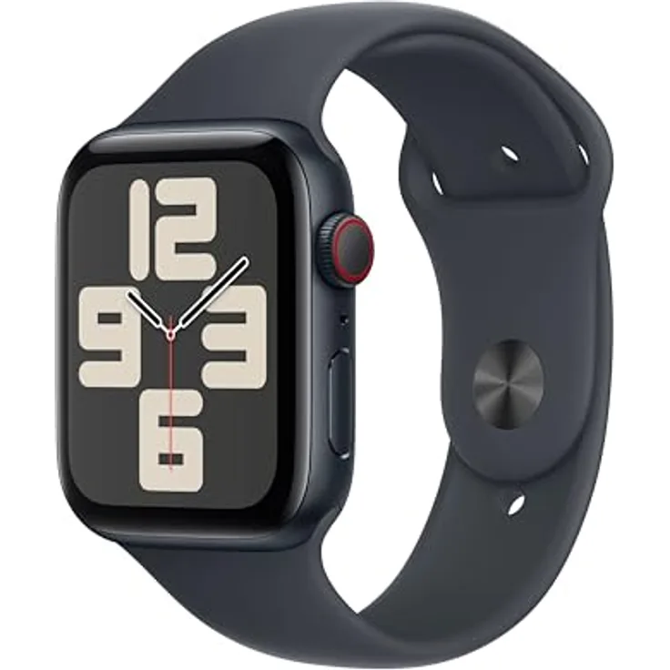 Apple Watch SE (2. Generation) GPS + Cellular 44 mm Smartwatch in Mitternacht mit Sportarmband, Fitness und Schlaftracker, Unfallerkennung, Retina Display
