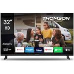 Thomson 32 Zoll (80 cm) HD 12 V Fernseher Smart Android TV Camping Car 12 V (WLAN, Triple Tuner DVB-C/S2/T2) – 32HA2S13C, Beleuchtete Fernbedienung, Android TV, Triple-Tuner (Schwarz)