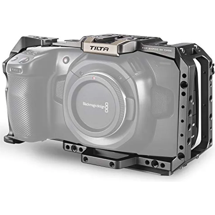 Tilta Halber Kamerakäfig Kompatibel mit BMPCC 4K/6K Film Kit zum Filmemachen, mit Cold Shoe TA-T01-FCC-G