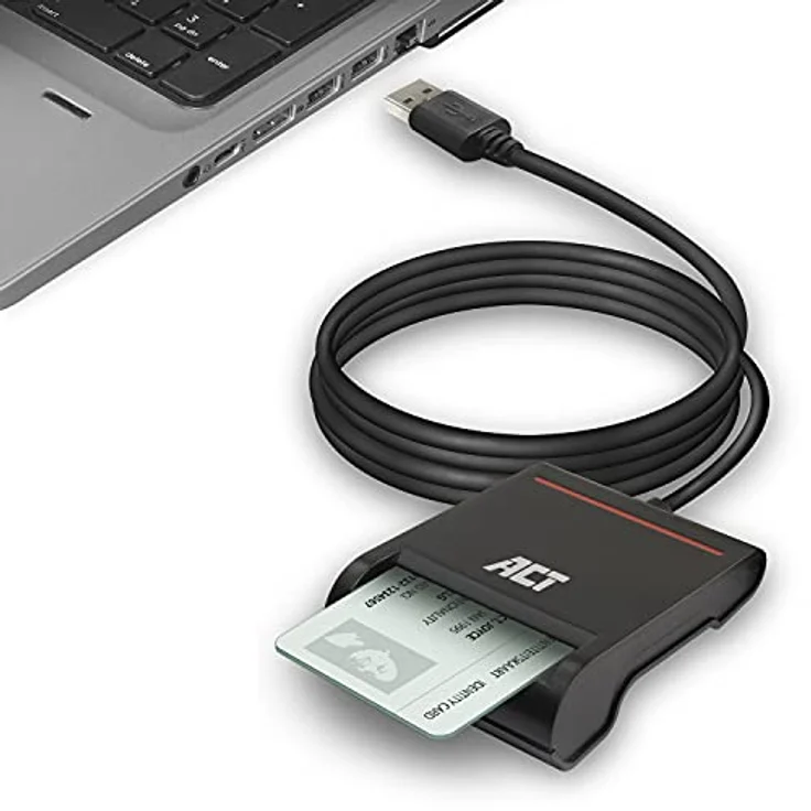 ACT eID Card Reader Belgium, USB Chipkartenleser, Nicht für Ausweis App 2, Power-LED-Status - AC6015 – Bild 1