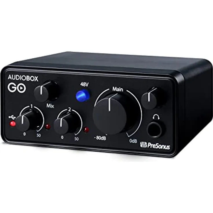 PreSonus AudioBox GO | USB-C-Audio-Interface für die Musikproduktion inklusive Aufnahmesoftware (DAW) Studio One, Musik-Tutorials, Sample-Sounds und virtuellen Instrumenten