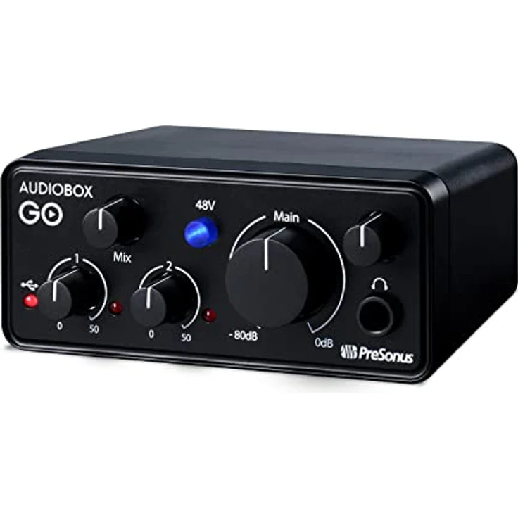 PreSonus AudioBox GO | USB-C-Audio-Interface für die Musikproduktion inklusive Aufnahmesoftware (DAW) Studio One, Musik-Tutorials, Sample-Sounds und virtuellen Instrumenten – Bild 1
