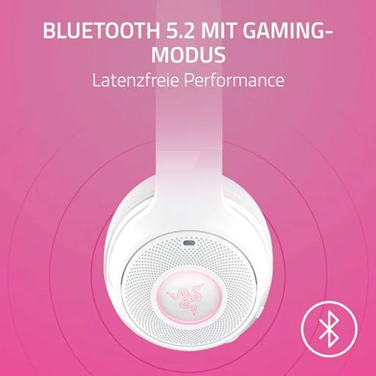 Razer Kraken Kitty V2 BT - Kabelloses Bluetooth RGB Headset mit Kitty Ears für Gaming und Streaming (325g, Triforce 40mm Treiber, Bluetooth 5.2, Noise-Cancelling-Mic, 40 Stunden Akku) Weiß – Bild 3