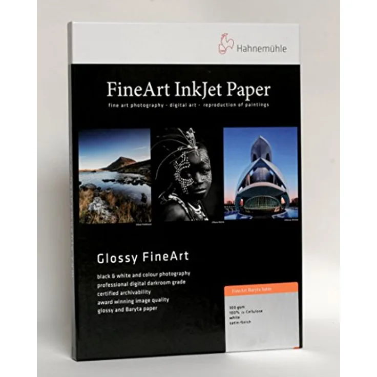 Hahnemühle Digital FineArt Baryta Satin Papier, 300 g/m², DIN A4, 210 x 297 mm, weiß