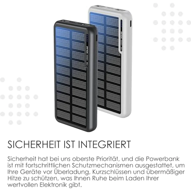 Boompods OBI-SOLAR 10000 mAh Powerbank, Schwarz, mit zwei USB-Ausgängen und dualen Eingangsoptionen (USB-C und Micro-USB) – Bild 4