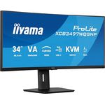 iiyama Prolite XCB3497WQSNP-B1 Curved 34 Zoll VA LED-Monitor UWQHD HDMI DP USB-C Dock 95W RJ45 KVM-Switch Höhenverstellung Adaptive Sync schwarz