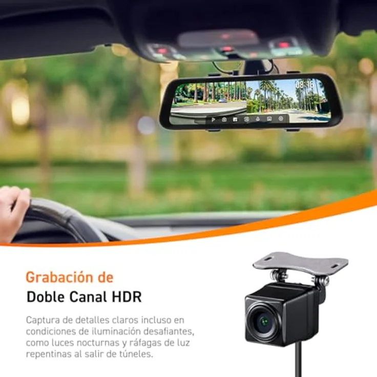 70mai S500 Spiegel Dashcam (WLAN (Wi-Fi), Mit 1080P Rückfahrkamera, 9.35'' IPS TouchScreen, IMX675 Bildsensor, G-Sensor, HDR) – Bild 4