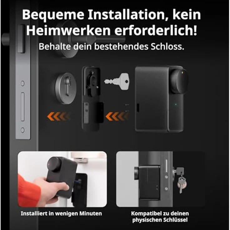SwitchBot Smart Lock Pro - Smartes Türschloss, Elektronisches Türschloss für die Vordertür, Schnell an dem vorhandenen Türriegel installiert, Türöffner per App, Alexa, Google - Hub erforderlich – Bild 2