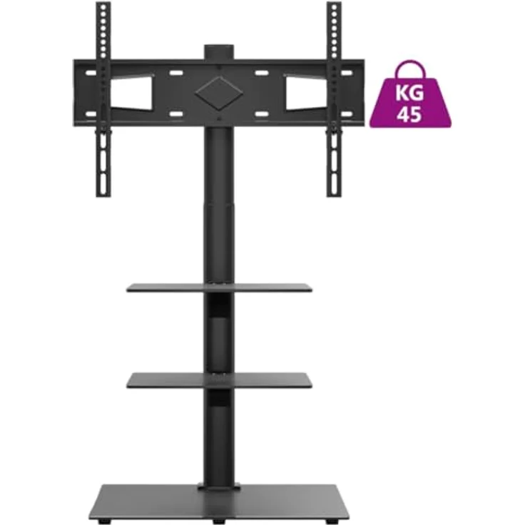 vidaXL TV-Eckständer mit 3 Ablagen für 32-65 Zoll Schwarz TV-Wandhalterung, schwenkbar, VESA-kompatibel – Bild 9