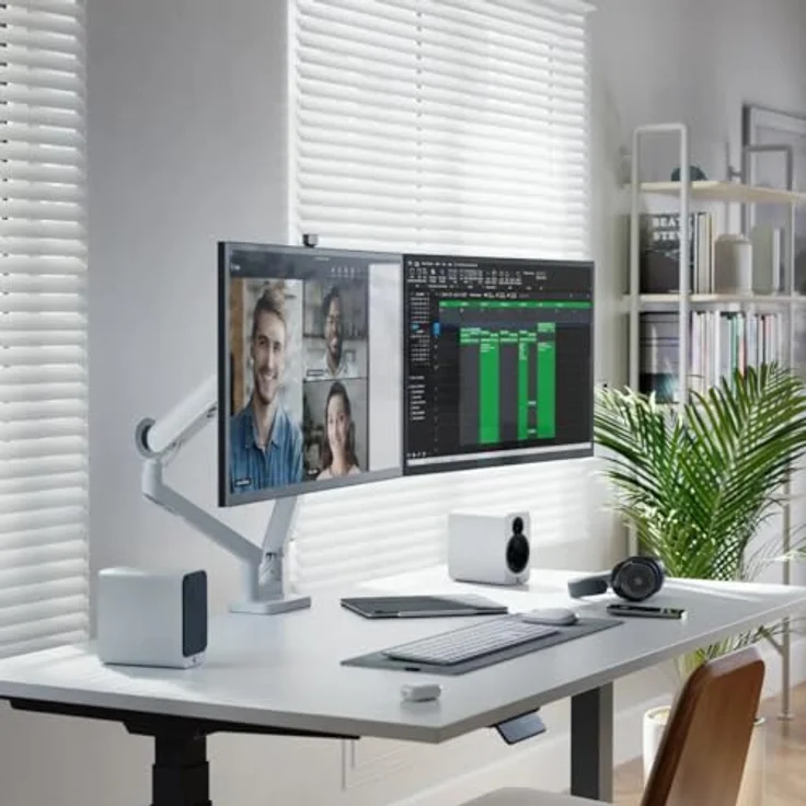 ALOGIC Glide Flexibler Doppel-Monitorarm, flach, 17-35 Zoll, +180-180 Grad drehbar – Bild 3